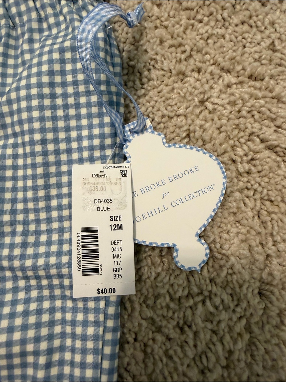 12mo boy gingham pants - Picture 2 of 4